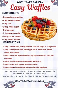 🧇 Classic Waffles – Crispy, Golden & Perfect Every Time! 🧇 Wake up to the irresistible aroma of homemade waffles! Crispy on the outside, fluffy on the inside – the ultimate breakfast treat. Full recipe in the comments! 👇 #Waffles #Breakfast #Brunch #EasyRecipes #Homemade #ComfortFood | Tiny Kitchen, Big Flavors