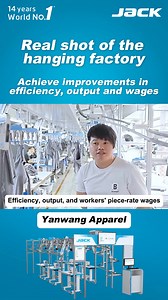 4.1K views · 55 reactions | Hear it straight from our customers — with the Jack Intelligent Hanger System, operator efficiency and wages have both improved! 拾Plus, no more manually moving clothes around, making work easier and keeping the factory clean and organized. Your garment factory’s new best helper is here!  #jack #jacksewingmachines #jackworldno1 #hangersystem #hangingsystem #garmentfactory #BoostEfficiency #feedback | Jack Technology Co., Ltd | Facebook