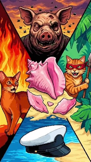 Lord of the Flies — Book in a Minute by Kisa A group of schoolboys get stranded on a deserted island with no adults. At first they try to build a fair society, but fear and the hunger for power take over. Order collapses, violence begins, and the boys turn into savages — showing how thin the line is between civilization and chaos.