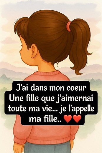 Une fille, c’est un cadeau du cœur. C’est un sourire qui guérit, une présence qui apaise, une lumière qui ne s’éteint jamais. Elle grandit, elle change, mais dans le cœur d’un parent, elle reste toujours la petite fille qu’on a juré de protéger et d’aimer pour la vie. L’amour d’une fille… c’est un trésor que rien ne remplace. 🤍 | Adieu le passé,bonjour le présent, et vive l'avenir