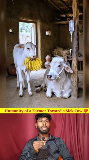 Humanity of a Farmer Toward a Sick Cow❤️#cow#beautiful #youtubeshorts #trendingshorts #viral #shorts