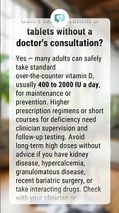 Can I take vitamin D tablets without a doctor's consultation?