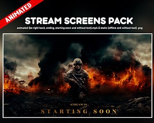 Shooter Twitch Overlay Animated Pack - Screens Background Cod War Soldier Stream - Starting Soon, Be Right Back, Ending Y Offline - FIRE - Etsy Australia