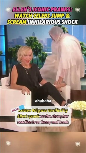 Ellen's Iconic Pranks: Watch Celebs Jump & Scream in Hilarious Shock(1). #usa #fyp #funny #ellen