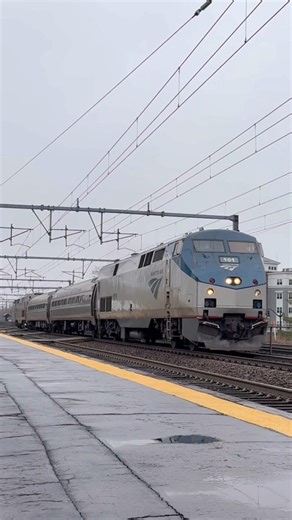 AEX956 Flying Through The MBTA’s Attleboro Station - #train #amtrak #shorts