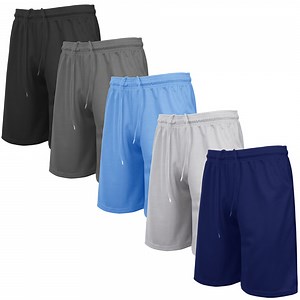 Men's 5-Pack Lightweight Breathable Moisture Wicking Mesh Shorts - Walmart.com