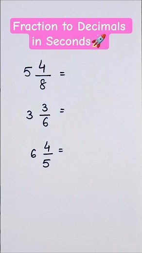 Convert Mixed Fractions to Decimals🔥 No Calculation Trick #mixedfraction #decimal #vedicmaths #maths