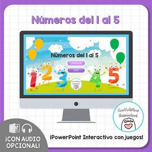 PowerPoint Actividades Números 1 al 5 | Spanish Numbers 1 to 5 games