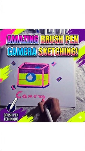 Easy 3D Camera drawing coloring For Beginners! ✨ #shorts #Art