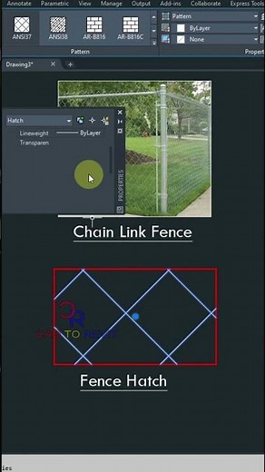 Fence Hatch in AutoCAD | Hatch Command #shorts #autocad