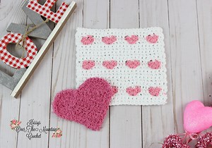 How to Crochet A Heart Stitch Dishcloth - Krissys Over The Mountain Crochet