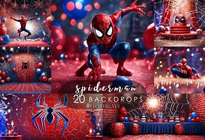 Spiderman Photoshoot Backdrops: Superhero Digital Overlays (20 JPG) - Etsy