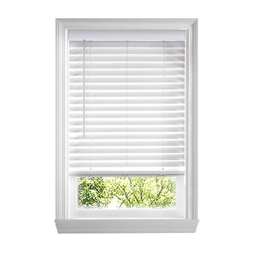 Check The Home Depot's Q&A Before Buying: Home Decorators Collection White Cordless Faux Wood Blinds for Windows w/ 2 in. Slats-40.625 in. W x 54 in. L (Actual Size 40.125 in. W x 54 in. L)