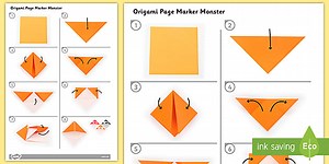 Origami Page Marker Monster Instructions