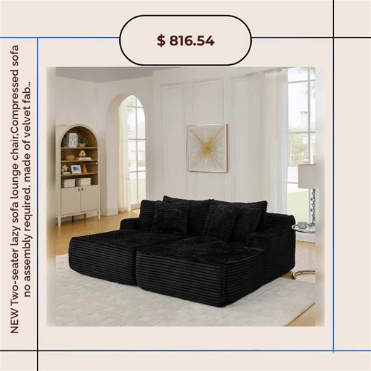 This sofa is the ultimate vibe check! 🛋️✨ Meet your new favorite spot: the NEW Two-seater lazy sofa lounge chair! 😍 With its plush velvet fabric and fluffy modern design, it's like sitting on a cloud ☁️. Perfect for cozy movie nights 🥳 or peaceful reading sessions 📚, it seamlessly fits into any living room or bedroom aesthetic. Plus, no assembly needed—you’ll be lounging in style in no time! 🎉 Don’t wait! Transform your space and grab yours today before they’re all snatched up! 🚀 #HomeDeco