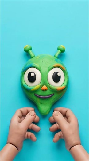 Alien Wax Face Massage 👽🖐️ | Satisfying Clay ASMR #funnyshorts