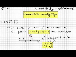 géometrie analytique eqation cartesienne d'une droite 2éme science :)