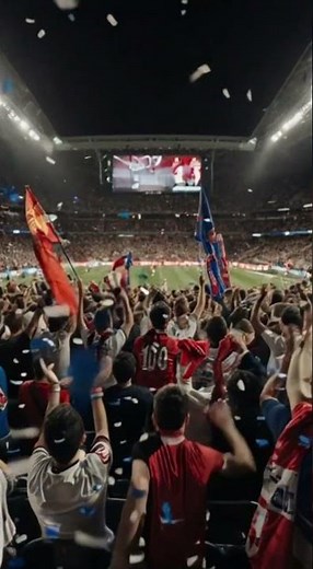 Manchester United Fans cheering at the stadium