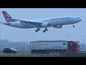 AIRBUS A330-303 TURKISH AIRLINES (ISTANBUL TO AMSTERDAM) LANDING SCHIPHOL AIRPORT TCJOG // TK1951