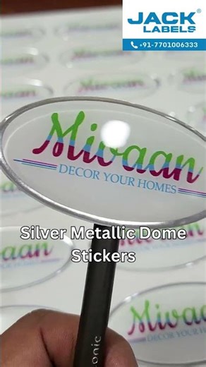 Custom Silver Metallic Dome Labels #domesticker #stickerprinting #customsticker Call:- 7701006333