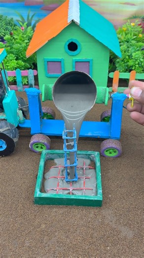Mini Concrete Mixer Machine DIY 🏠 | Relaxing Cement Flow#shorts