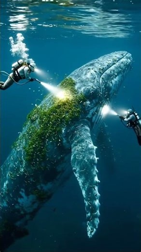 An Underwater Car Wash for a Whale 🚗 #whale #cleaning