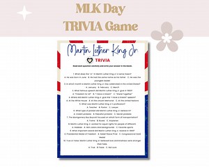 Custom Martin Luther King Trivia Game for Kids and Adults (printable   Canva Template) - Etsy