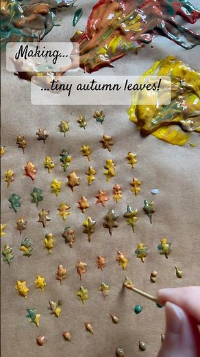 🍂 TINY Autumn Leaves! Making Miniature Leaves for my 1:12 Scale Dollhouse #dollhousefurniture #mini