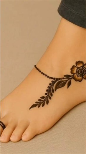 💟⚘ beautiful anklet feet mehndi design #henna #mehndi #hennadesign 💐