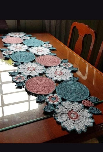 Crochet Flower Table Runner Pattern – Boho Floral Lace Dining Decor (digital PDF) - Etsy