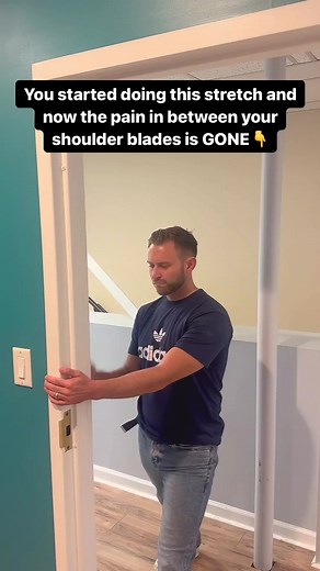 547K views · 2.9K reactions | This stretch retracts the ENTIRE shoulder blade back to help reverse rounded poor posture! Often time we experience pain in between the shoulder blades not because of tightness but because the muscles are overly stretched (like overstretched rubber-band) due to rounded posture. This helps release that area!Hold for 15 seconds and repeat up to 3x on each side! FOLLOW TO RELAX YOUR BODY! #physiotherapy #stretching | Moore Wellness | Facebook