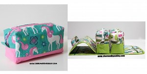 Box Zipper Pouches AND Double Box Pouch Caddy with FREE sewing video tutorials - Sew Modern Bags