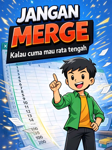 Masih pakai MERGE buat rata tengah di excel? Pantes aja datanya suka error 👀 Kerja keras itu bagus. Kerja cerdas lebih cepat. Detail kecil. Level beda. #warungupskill #tipsexcel #belajarexcel #janganmerge #kerjacerdas