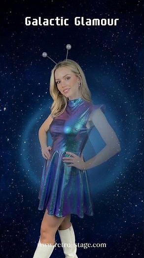 OBSESSED with this 70s disco look! 🎪 Galactic glamour for festival season! ✨🌌#70sfashion