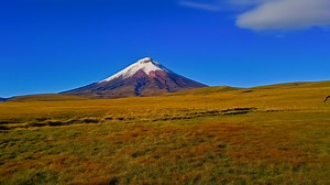 Cotopaxi’s volcanic landscape seen from the sky