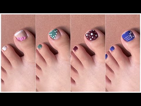 Simple and easy toe nail art designs for beginners || Best foot nail art