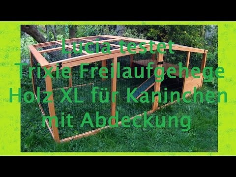 Lucia testet Trixie Freilaufgehege Holz XL für Kaninchen mit Abdeckung