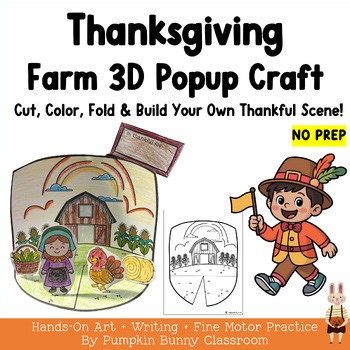 Thanksgiving Farm 3D Popup Craft | Gratitude Writing Activity for Kids