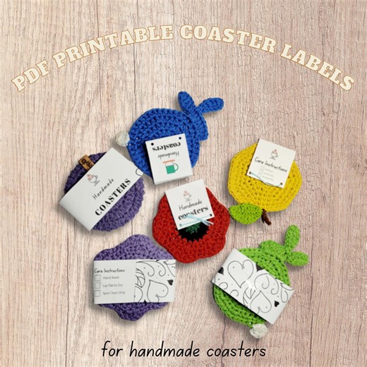 Printable Coaster Tag Templates: DIY Product Labels (PDF) - Etsy