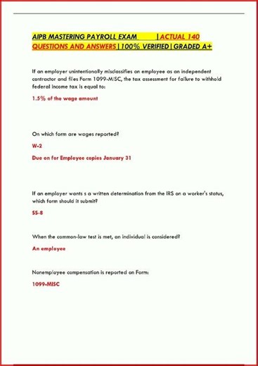 Aipb Mastering Payroll Exam Actual 140 Questions And Answers video