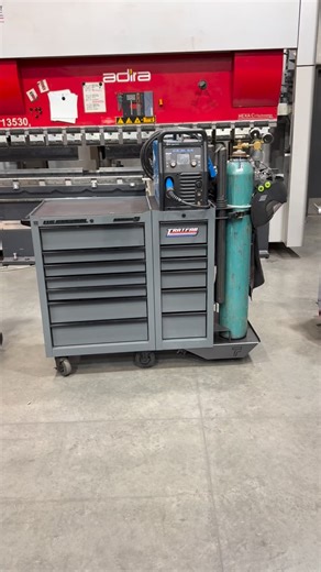 The end cabinet kit is very versatile. It can have a swivel base, a standalone welding cart, or be attached to a larger tool box. #weldingcart #welding #fabrication #lasercutting | TRAT FAB