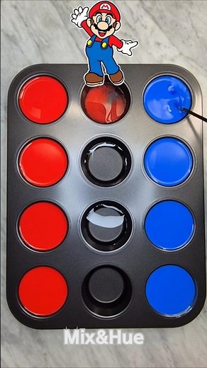 Red and Blue Color Blend Inspired by Super Mario! Iconic Color Combo! 🔴🔵 #mixing #satisfying