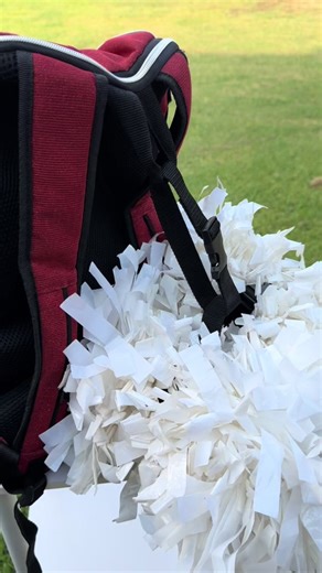 Pom pom holder carrier strap for cheerleader and dancer pom poms. #pompoms #poms #cheerleader #dancer #pomcaddy #fyp
