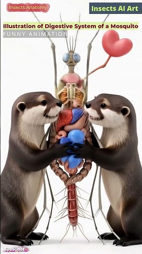 Microscopic Mosquito Digestive System Animation | Insects AI Art | 01