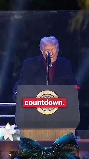 Trump appears to reference his notes as he counts down from five