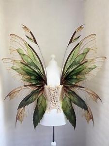 Woodland Plastic Leaf Fairy Wings, Sylvara, LARP Cosplay - Etsy