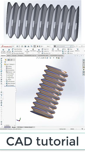 Solidworks: How to create threads #shorts