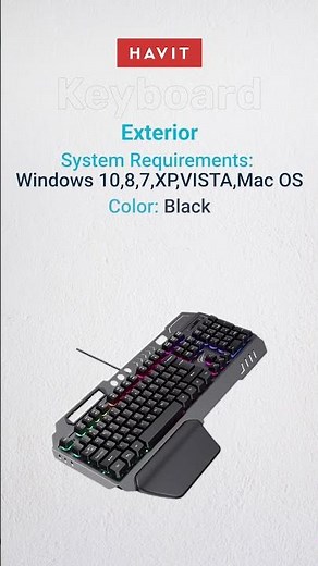 Havit KB838L Multi-Function RGB Backlit Gaming Keyboard Mechanical Feel, Ergonomic & Durable Design