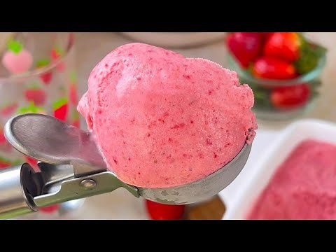 Strawberry Ice Cream: 2 Ingredients! But beware ! Can cause Extreme Happiness!