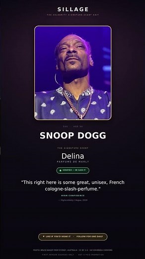 Snoop Dogg's REAL signature scent — Delina (Parfums de Marly)